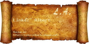Linkó Albert névjegykártya
